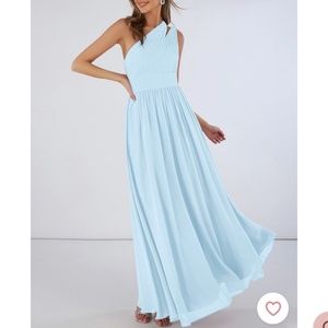 Azazie Molly Bridesmaids Dress, Sky Blue size 4
